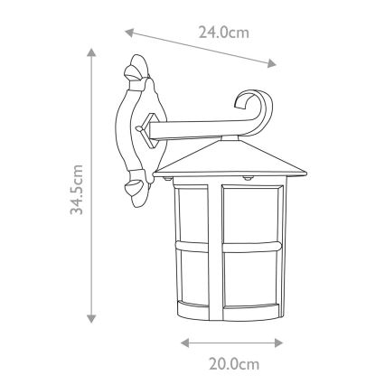 Elstead - Екстериорен аплик HEREFORD 1xE27/100W/230V IP43