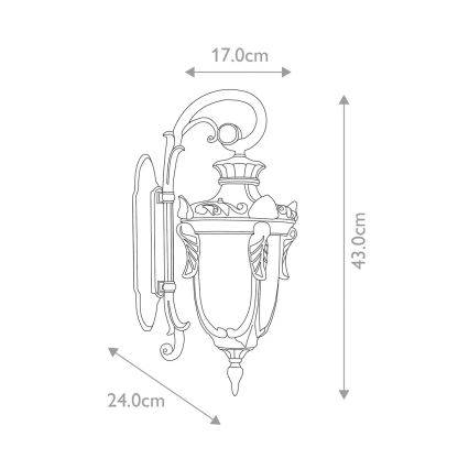 Elstead - Екстериорен аплик PHILADELPHIA 1xE27/100W/230V IP44