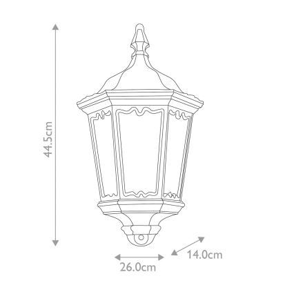 Elstead - Екстериорен аплик със сензор MEDSTEAD 1xE27/100W/230V IP43