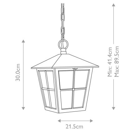 Elstead - Екстериорен пендел CANTERBURY 1xE27/100W/230V IP43 черен