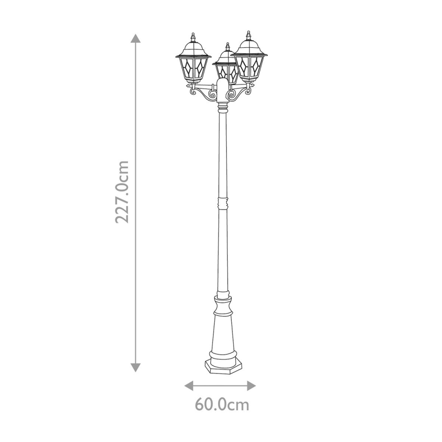 Elstead - Екстериорна лампа NORFOLK 3xE27/100W/230V IP43 черна