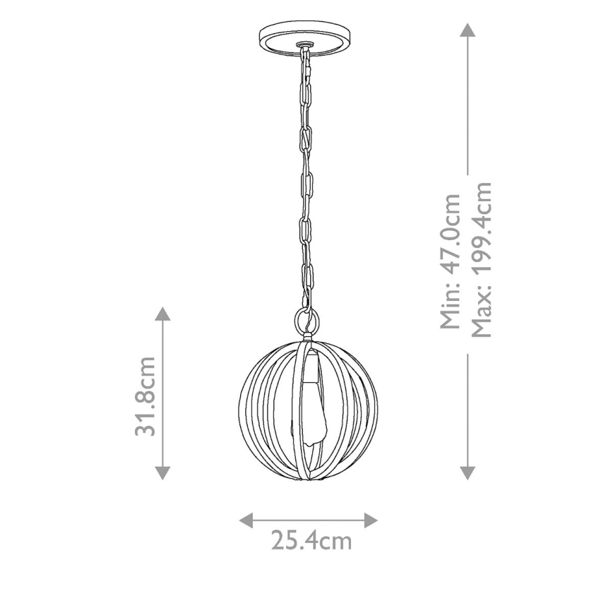 Elstead FE-ALLIER-P-WW - Висящ полилей ALLIER 1xE27/60W/230V дъб
