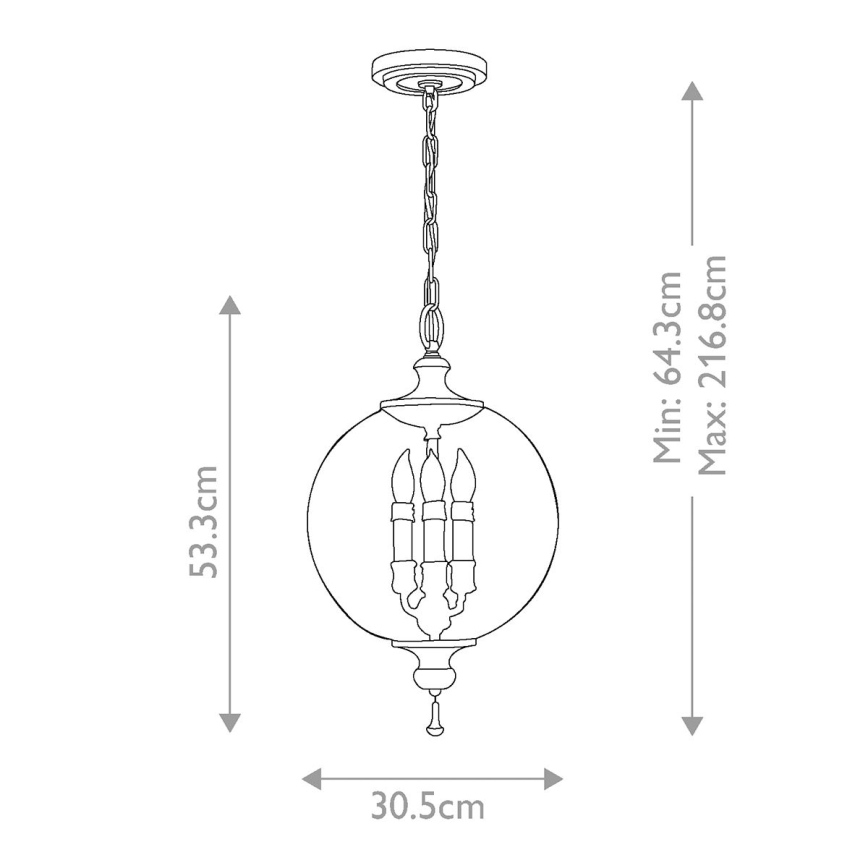 Elstead FE-ARGENTO-P - Висящ полилей ARGENTO 3xE14/60W/230V