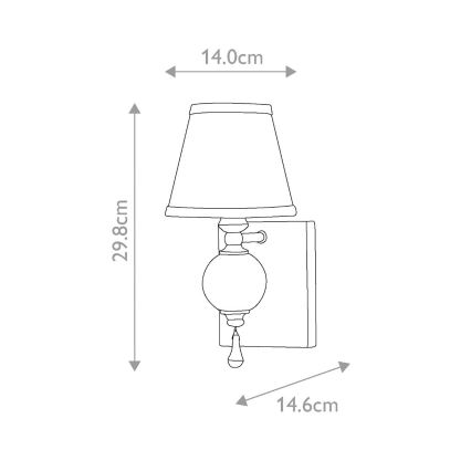 Elstead FE-ARGENTO1 - Аплик ARGENTO 1xE14/60W/230V
