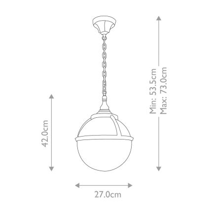 Elstead - Екстериорен пендел GLENBEIGH 1xE27/60W/230V IP44