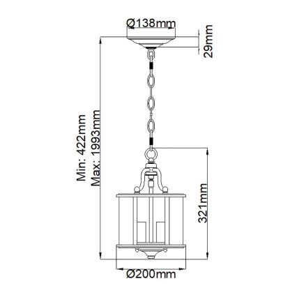 Elstead HK-GENTRY-P-S-PW - Висящ полилей GENTRY 3xE14/60W/230V