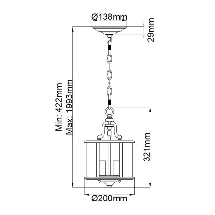 Elstead HK-GENTRY-P-S-PW - Висящ полилей GENTRY 3xE14/60W/230V
