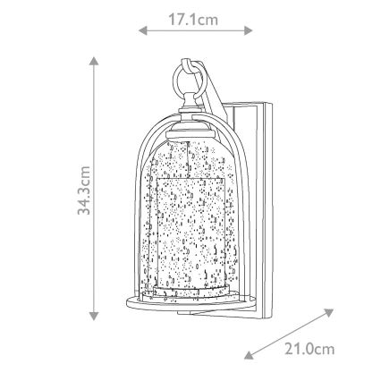 Elstead HK-QUINCY-S - Екстериорен аплик QUINCY 1xE27/100W/230V IP44