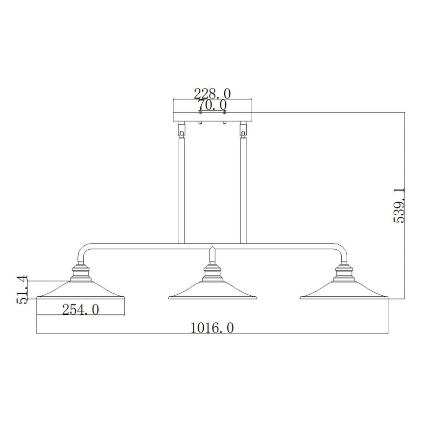 Elstead HK-RIGBY-ISLE-KZ - Висящ полилей RIGBY 3xE27/60W/230V
