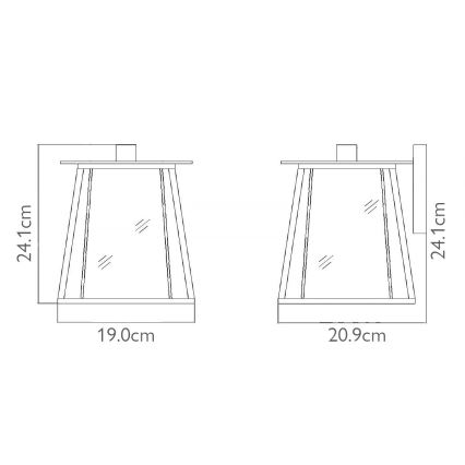 Elstead HK-WALKER2-S - Екстериорен аплик WALKER 1xE27/100W/230V IP44