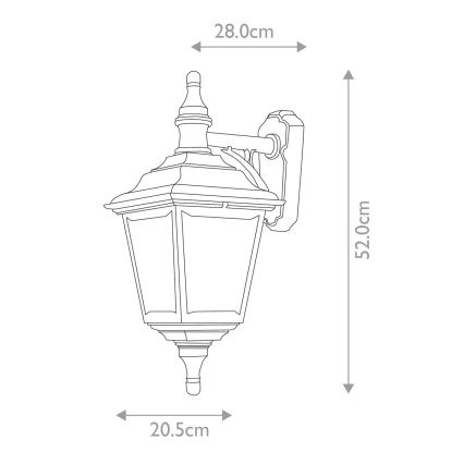 Elstead KERRY-WALL - Екстериорен аплик KERRY 1xE27/100W/230V IP44