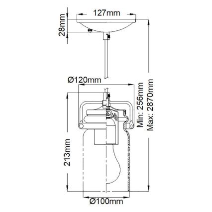 Elstead KL-BRINLEY-MP-NI - Висящ полилей BRINLEY 1xE27/60W/230V матов хром