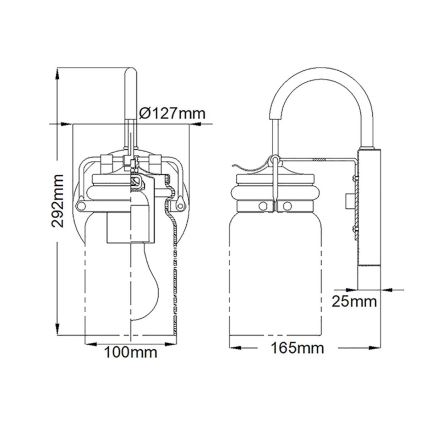Elstead KL-BRINLEY1-OZ - Аплик BRINLEY 1xE27/60W/230V антрацит