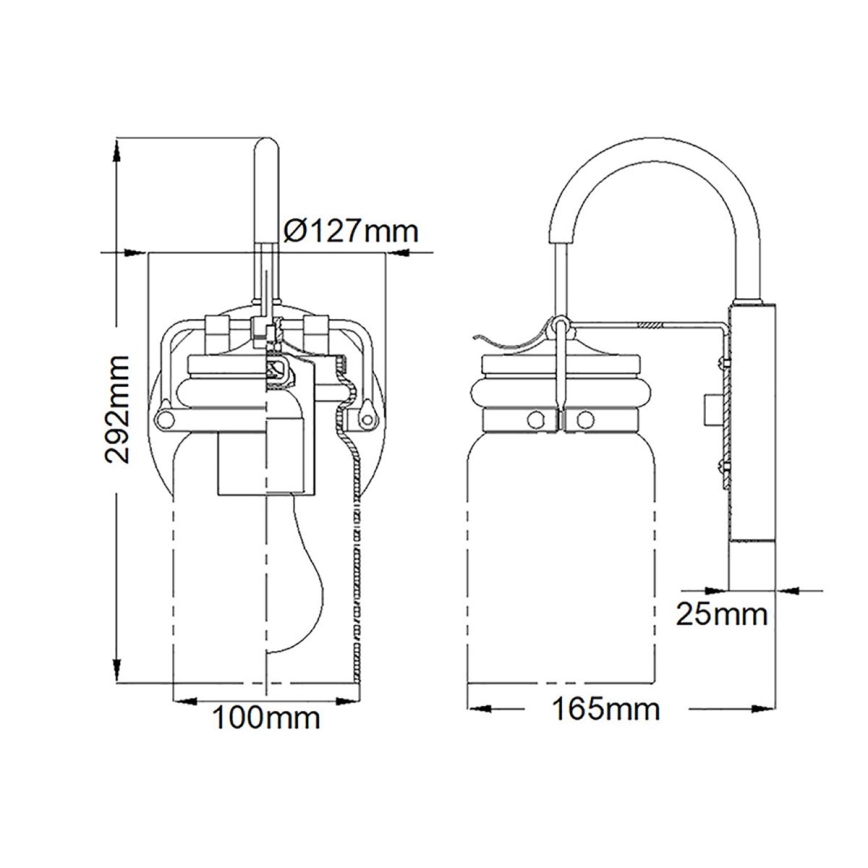 Elstead KL-BRINLEY1-OZ - Аплик BRINLEY 1xE27/60W/230V антрацит