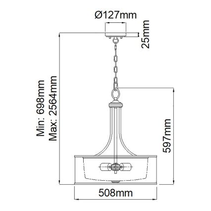 Elstead KL-LACEY-P-L-MB - Висящ полилей LACEY 4xE27/60W/230V