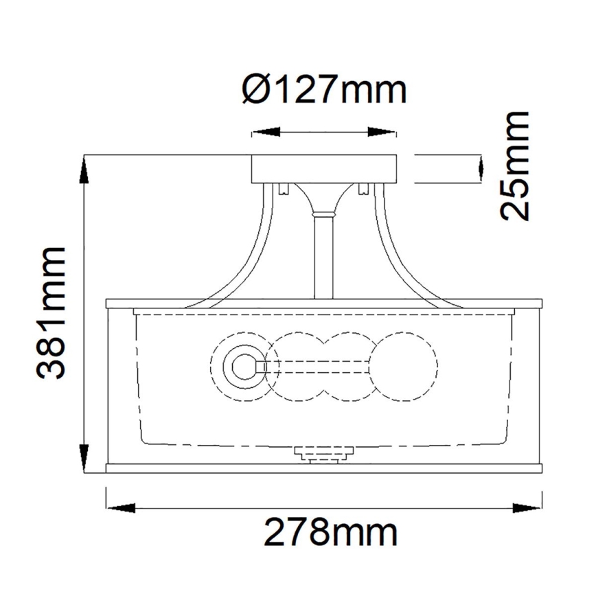 Elstead KL-LACEY-SF-MB - Полилей за прикрепяне LACEY 3xE27/60W/230V