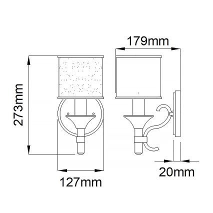 Elstead KL-LACEY1-MB - Аплик LACEY 1xE14/60W/230V
