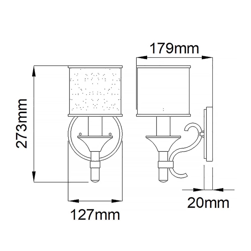 Elstead KL-LACEY1-MB - Аплик LACEY 1xE14/60W/230V