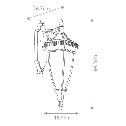 Elstead KL-VENETIAN2-M - Екстериорен аплик VENETIAN 2xE14/60W/230V IP44