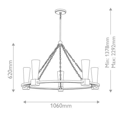 Elstead - Полилей на штанга KRISTY 5xE27/40W/230V меден