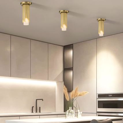 Elstead - Полилей на тръба MARVELE 1xE14/40W/230V златен