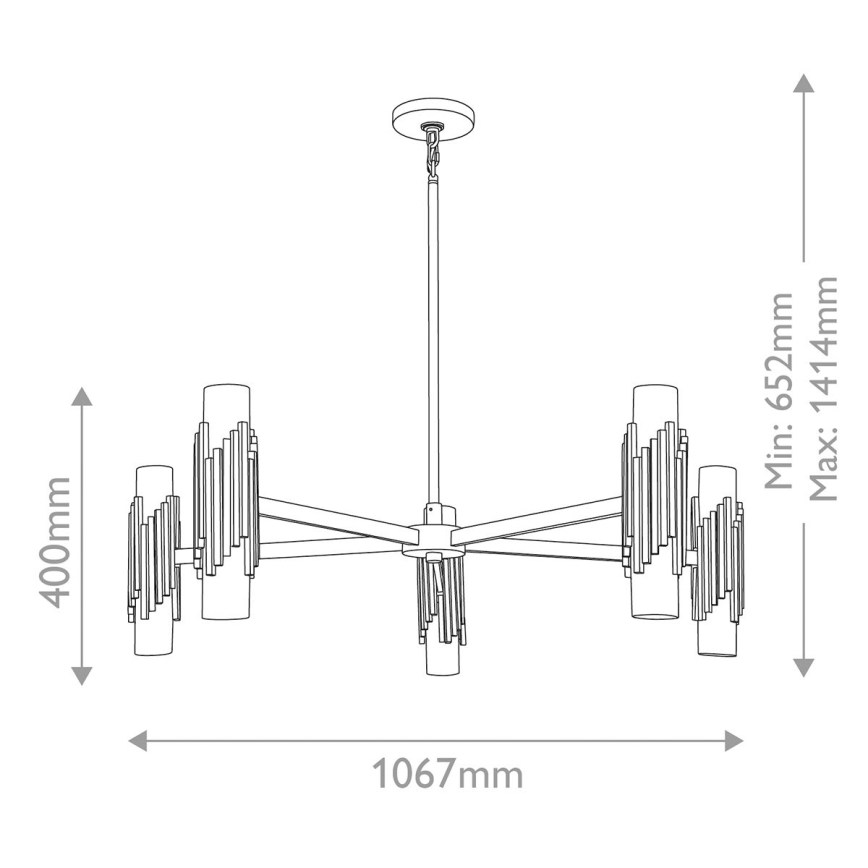 Elstead - Полилей на прът MARVELE 10xE14/40W/230V златен