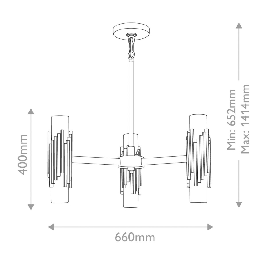 Elstead - Полилей на прът MARVELE 6xE14/40W/230V златист