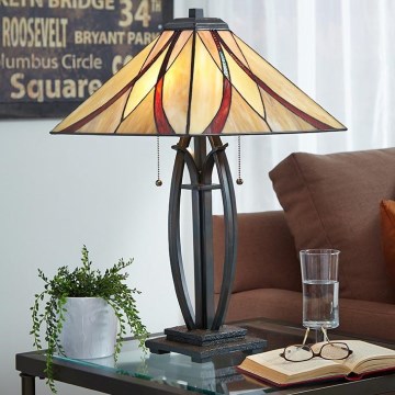 Elstead - Настолна лампа Tiffany ASHEVILLE 2xE27/60W/230V