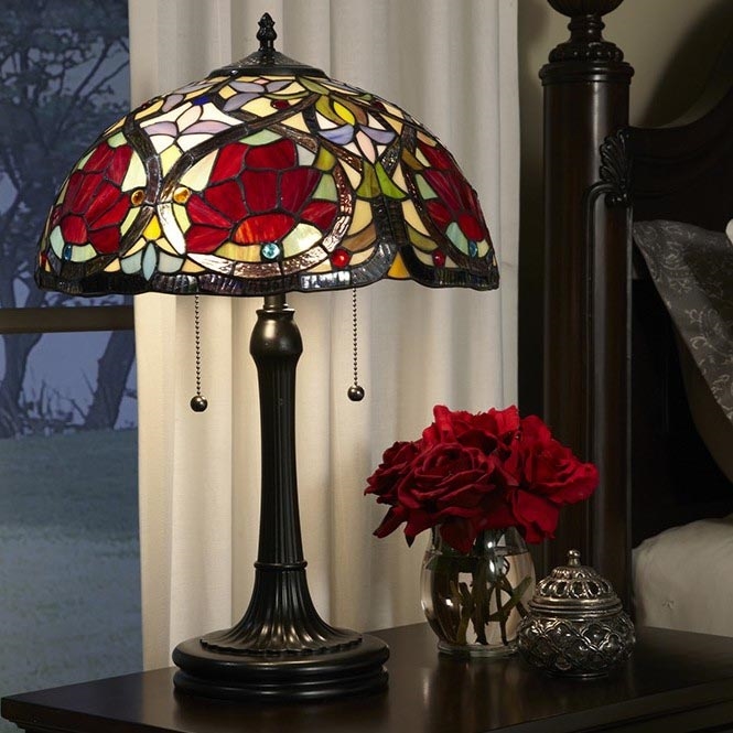 Elstead - Настолна лампа Tiffany LARISSA 2xE27/60W/230V