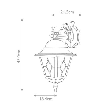 Elstead NR2-BLK - Екстериорен аплик NORFOLK 1xE27/100W/230V IP43