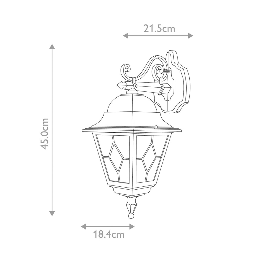Elstead NR2-BLK - Екстериорен аплик NORFOLK 1xE27/100W/230V IP43