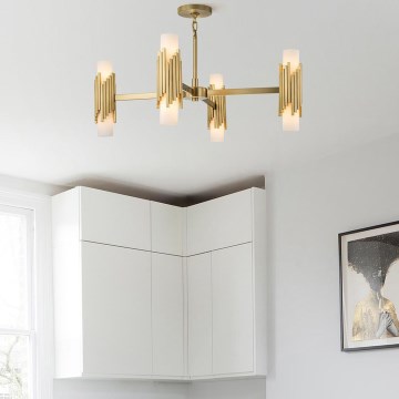 Elstead - Полилей на тръба MARVELE 8xE14/40W/230V златен