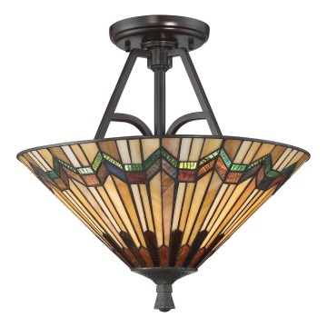 Elstead - Полилей Tiffany, монтиран директно на тавана ALCOTT 2xE27/60W/230V