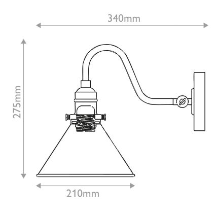 Elstead PV1-AB-MB - стенен аплик PROVENCE 1xE27/60W/230V златист/черен