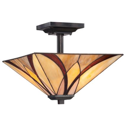 Elstead - Таванно осветително тяло Tiffany ASHEVILLE 2xE27/100W/230V