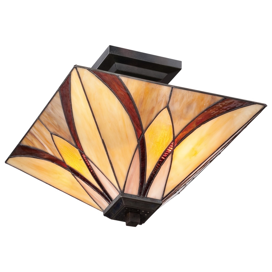 Elstead - Таванно осветително тяло Tiffany ASHEVILLE 2xE27/100W/230V