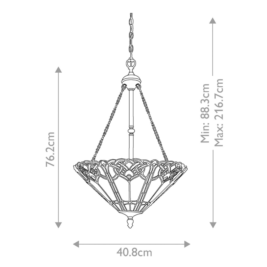 Elstead QZ-CAMBRIDGE-P - Висящ полилей BELLE 3xE27/100W/230V