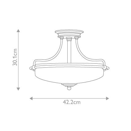 Elstead - Полилей за повърхностен монтаж GRIFFIN 3xE27/100W/230V матов хром