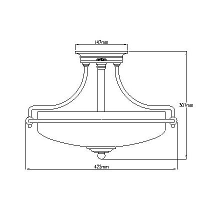 Elstead - Полилей за повърхностен монтаж GRIFFIN 3xE27/100W/230V лъскав хром