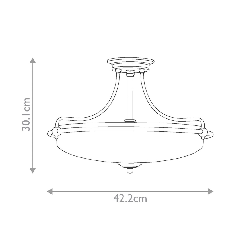 Elstead - Полилей за повърхностен монтаж GRIFFIN 3xE27/100W/230V лъскав хром