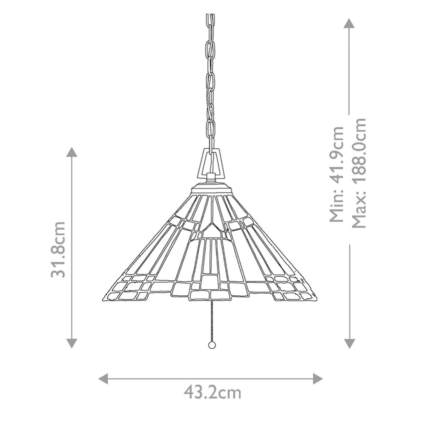 Elstead - Полилей на верига Tiffany INGLENOOK 3xE27/60W/230V
