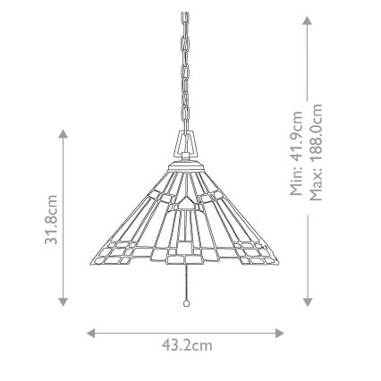 Elstead QZ-INGLENOOK-P-A - Висящ полилей INGLENOOK 3xE27/60W/230V
