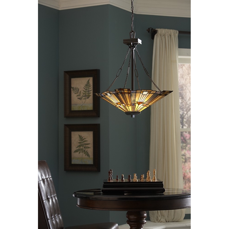 Elstead QZ-INGLENOOK-P-B - Висящ полилей INGLENOOK 3xE27/100W/230V