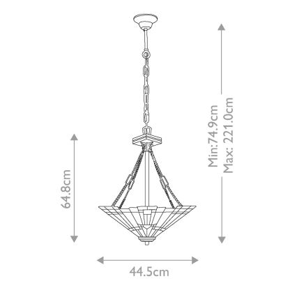 Elstead QZ-INGLENOOK-P-B - Висящ полилей INGLENOOK 3xE27/100W/230V