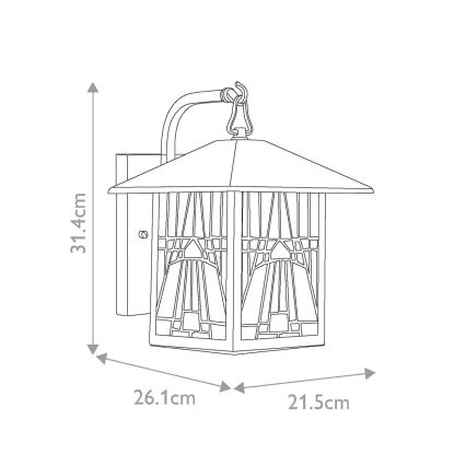 Elstead QZ-INGLENOOK2-M - Екстериорен аплик INGLENOOK 1xE27/60W/230V IP44