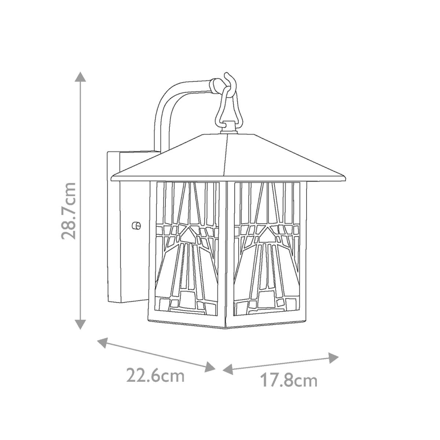 Elstead QZ-INGLENOOK2-S - Екстериорен аплик INGLENOOK 1xE27/60W/230V IP44