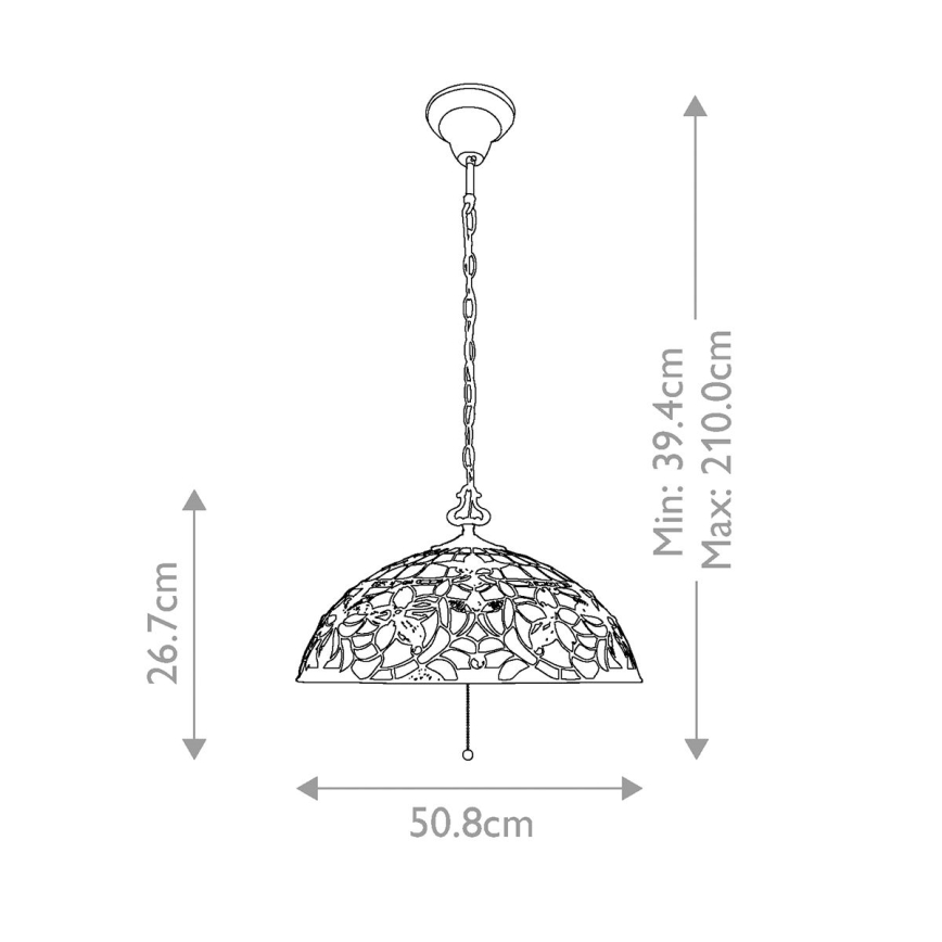 Elstead QZ-KAMI-P - Висящ полилей KAMI 3xE27/60W/230V