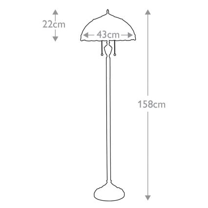 Elstead - Подова лампа в стил Tiffany LARISSA 2xE27/100W/230V
