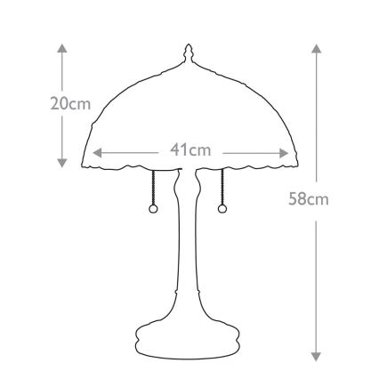 Elstead - Настолна лампа Tiffany LARISSA 2xE27/60W/230V