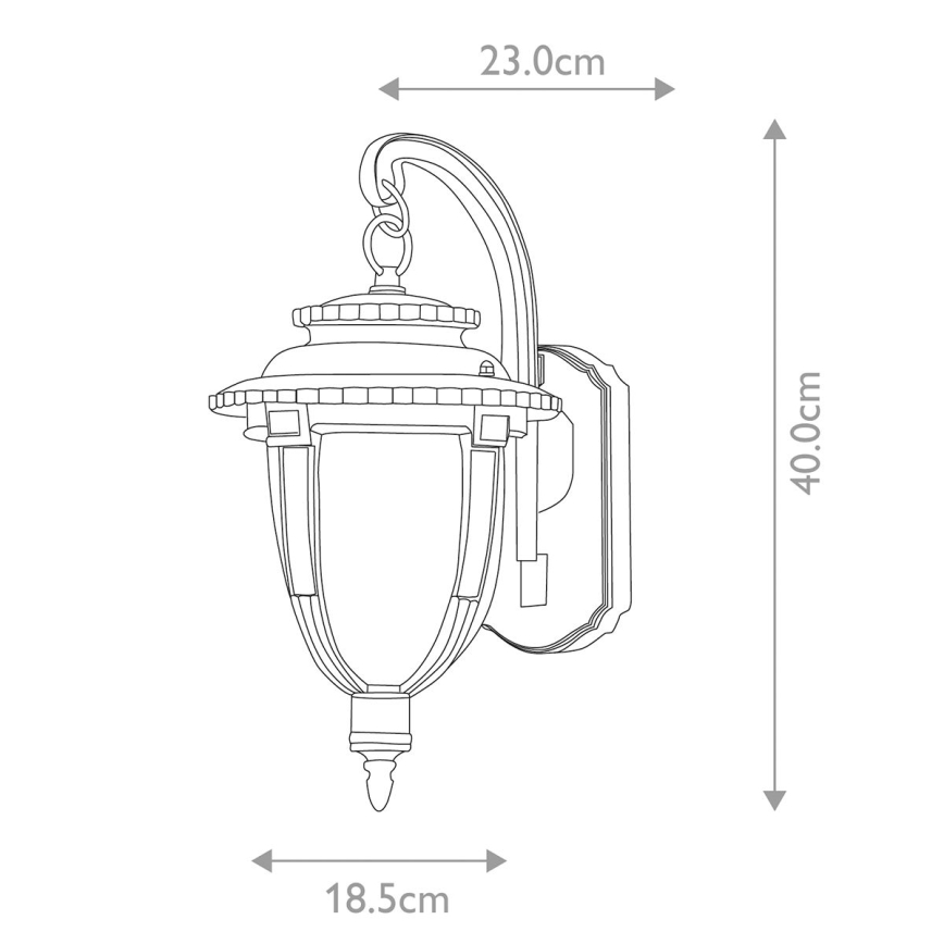 Elstead STL2-M-WB - Екстериорен аплик ST LOUIS 1xE27/100W/230V IP44